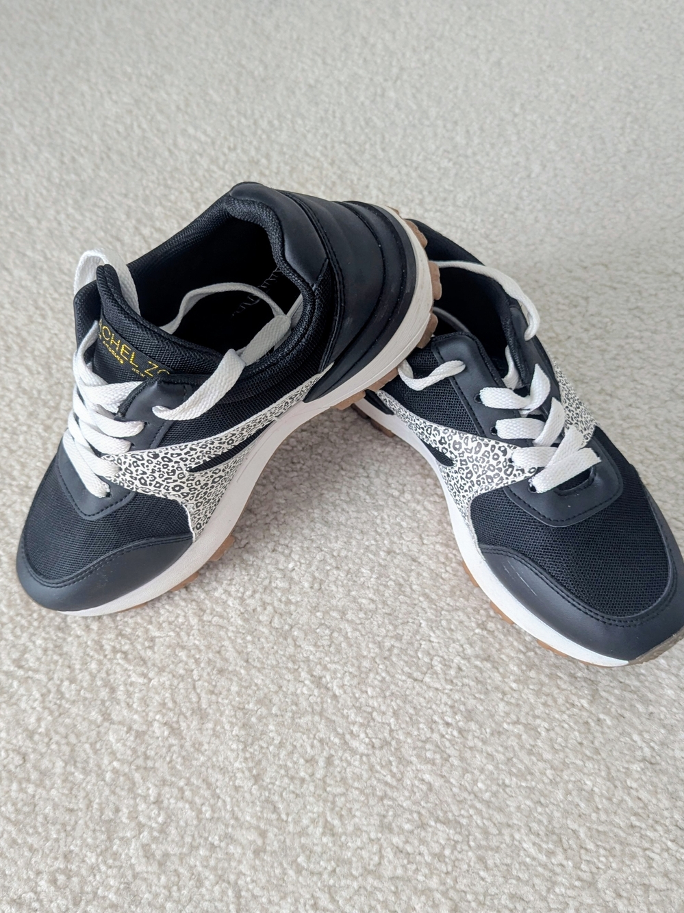 Rachel Zoe Black and White Women's Sneakers with Leopard Accent